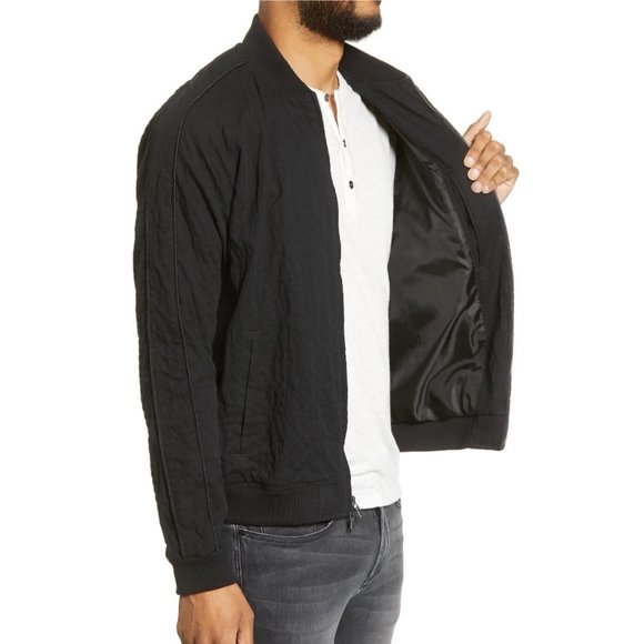 John Varvatos Men's Ricardo Palm Trees Beaded Glass Bomber Souvenir Jacket Black - Picture 4 of 8